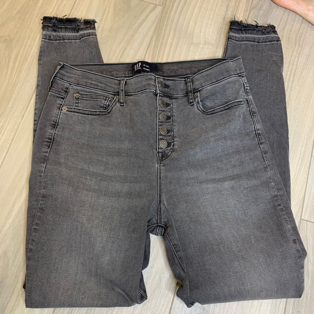 GAP Factory Faded Black Button Front Legging 10/30